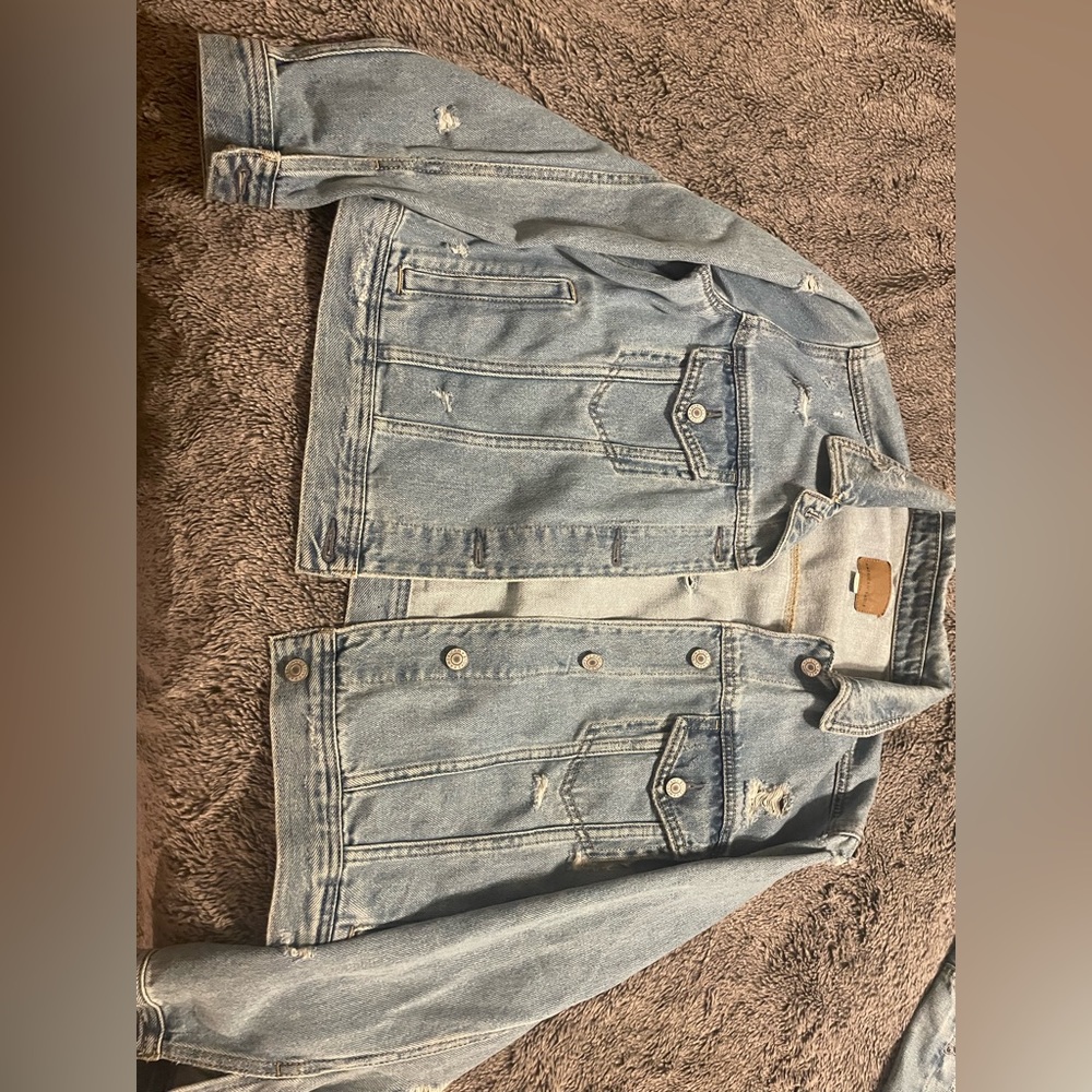 American eagle jean jacket woman size large